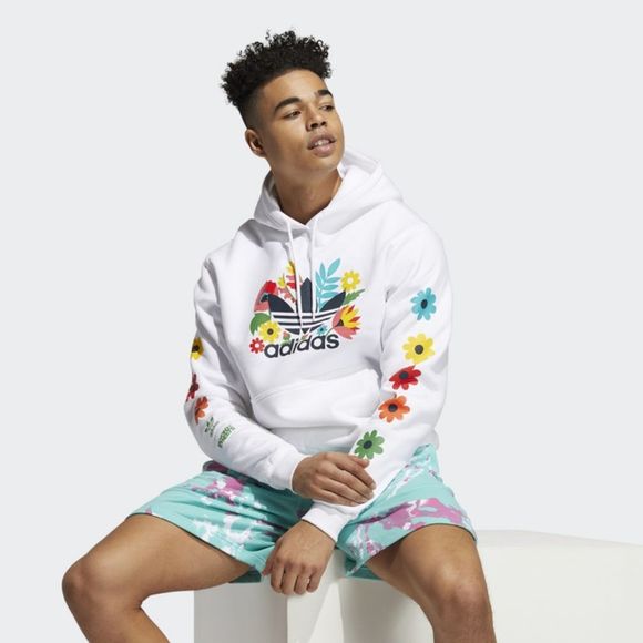 adidas originals floral trefoil hoodie
